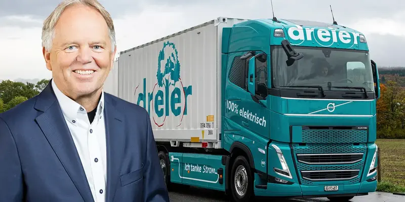 Hans-Peter Dreier, CEO der Dreier AG, investiert 25 Millionen in E-LKWs. Bilder ZVG