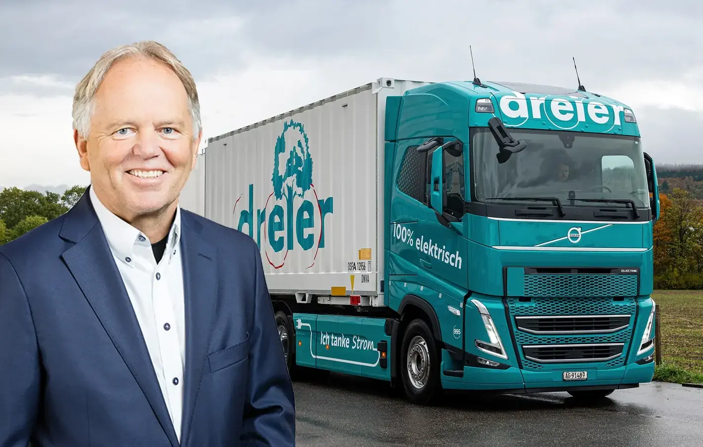 Hans-Peter Dreier, CEO der Dreier AG, investiert 25 Millionen in E-LKWs. Bilder ZVG